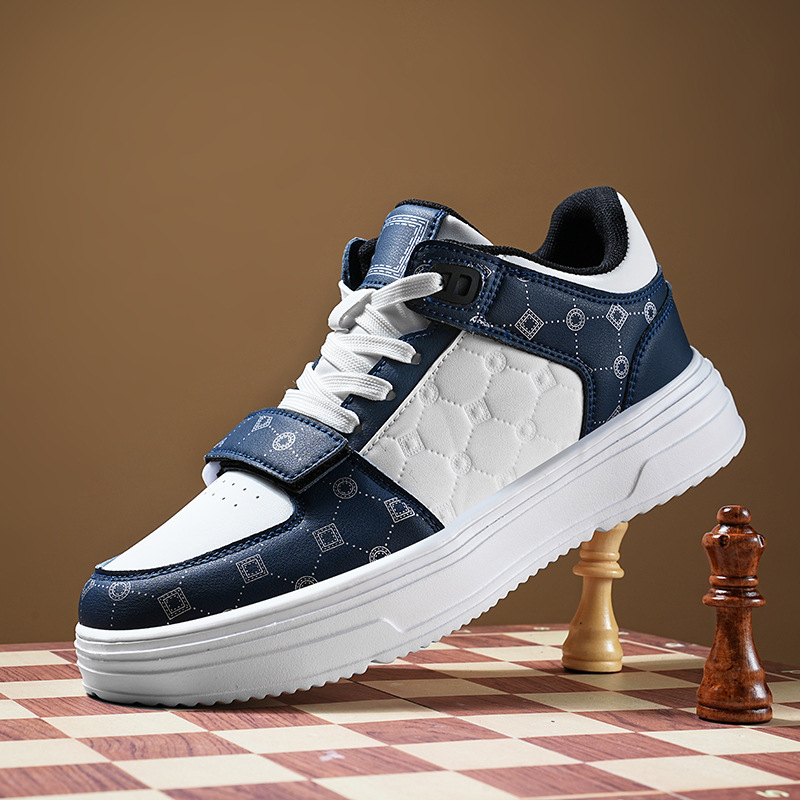 Free shipping Versatile height increasing casual sports shoes plus size for men women fashionable couple color blocked low top board shoes hot
