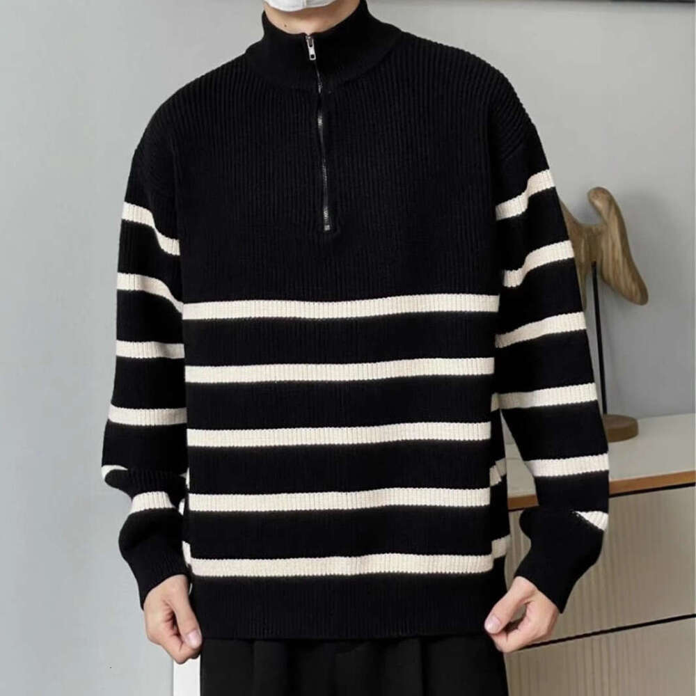 Fashion Niche Trendy American High Street Cardigan Sweater Unisex Lazy Style Retro Knitted Top B5