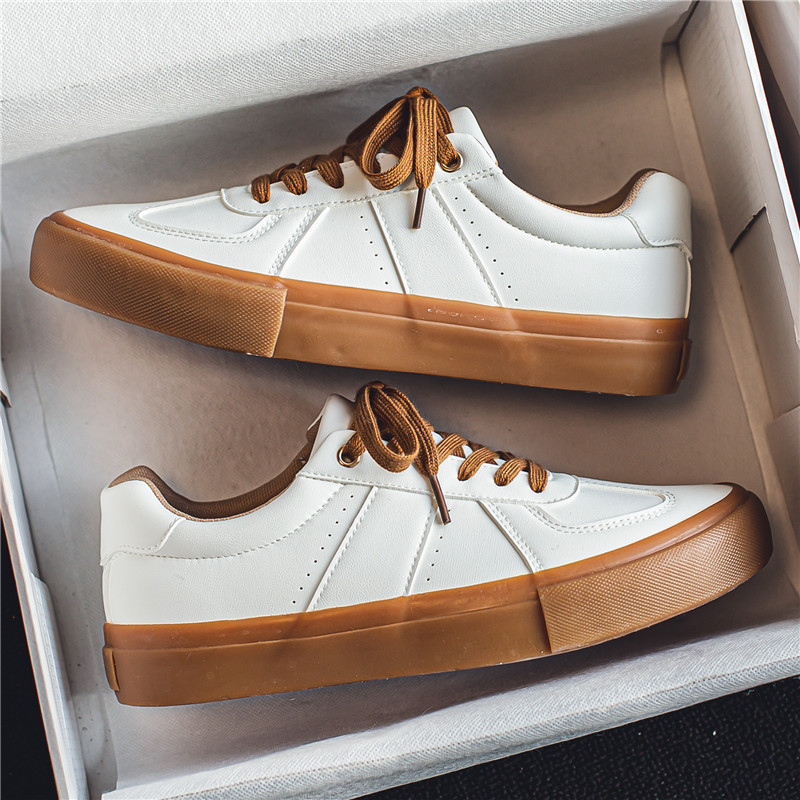 2025 Bestseller Men's Fashion Sneakers-Trendy Leather White Casual Retro Minimalist Style Skateboarding Shoes New