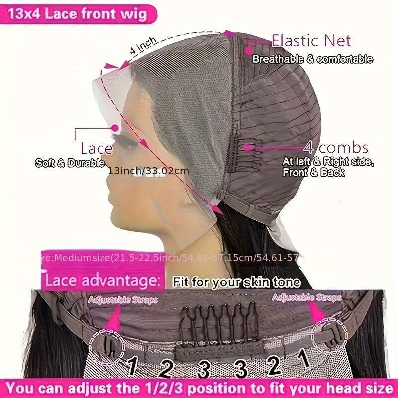 8-34 Inch 13X4 HD Front Pre Plucked Lace Frontal Wigs For Women 250% Density Glueless Straight Human Hair Wig