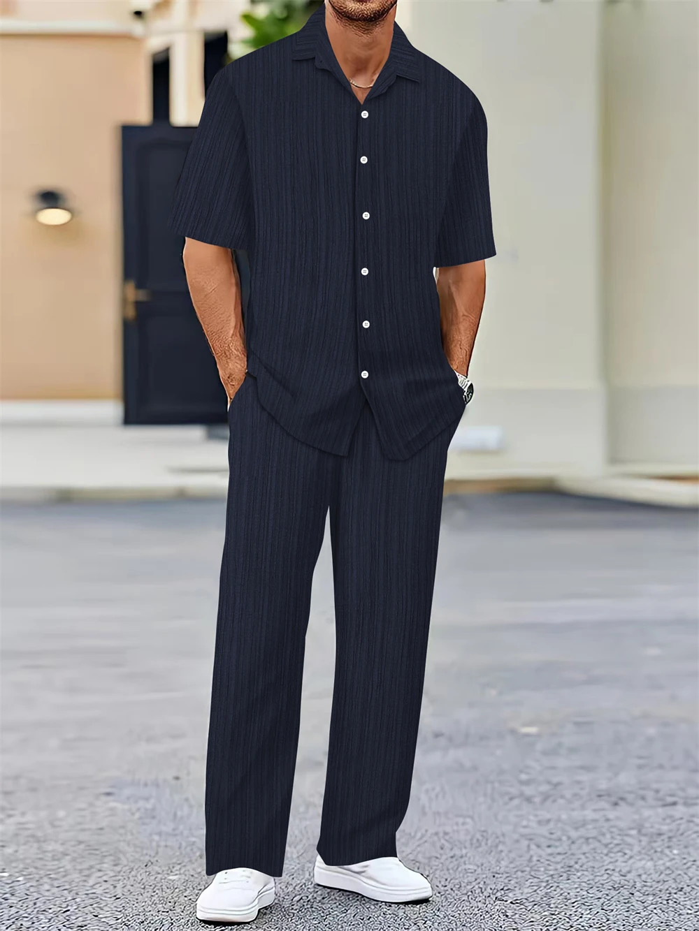 ShirtPants Summer arrival Men Fashion Classic Shirt men Business Casual Shirts Men A Set Of Clothes 250401