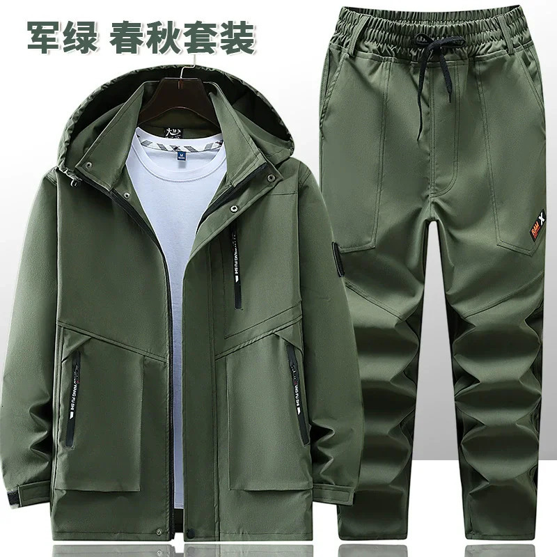 Spring and Autumn Pants Set Windproof Outdoor Clothing Leisure Sports Maintenance 2piece 251023