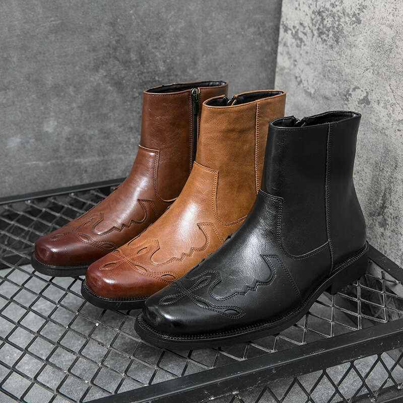 Large Western style cowboy knight sizes 38-46, new short Martin boots, men's boots