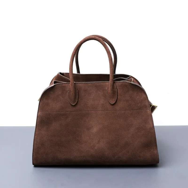 Bags Women Natural Suede Handbag For Women Nubuck Cow Leather Large Capacity Casual Tote Bag Solid Commute