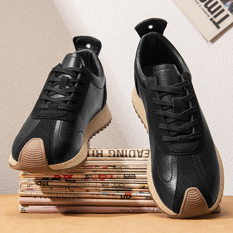 2025 New Arrival Men's Fashion Sneakers-Trendy Spring Summer Casual Shoes with Round Toe Lace-Up Design Chunky Retro Platform Sneakers for Men St