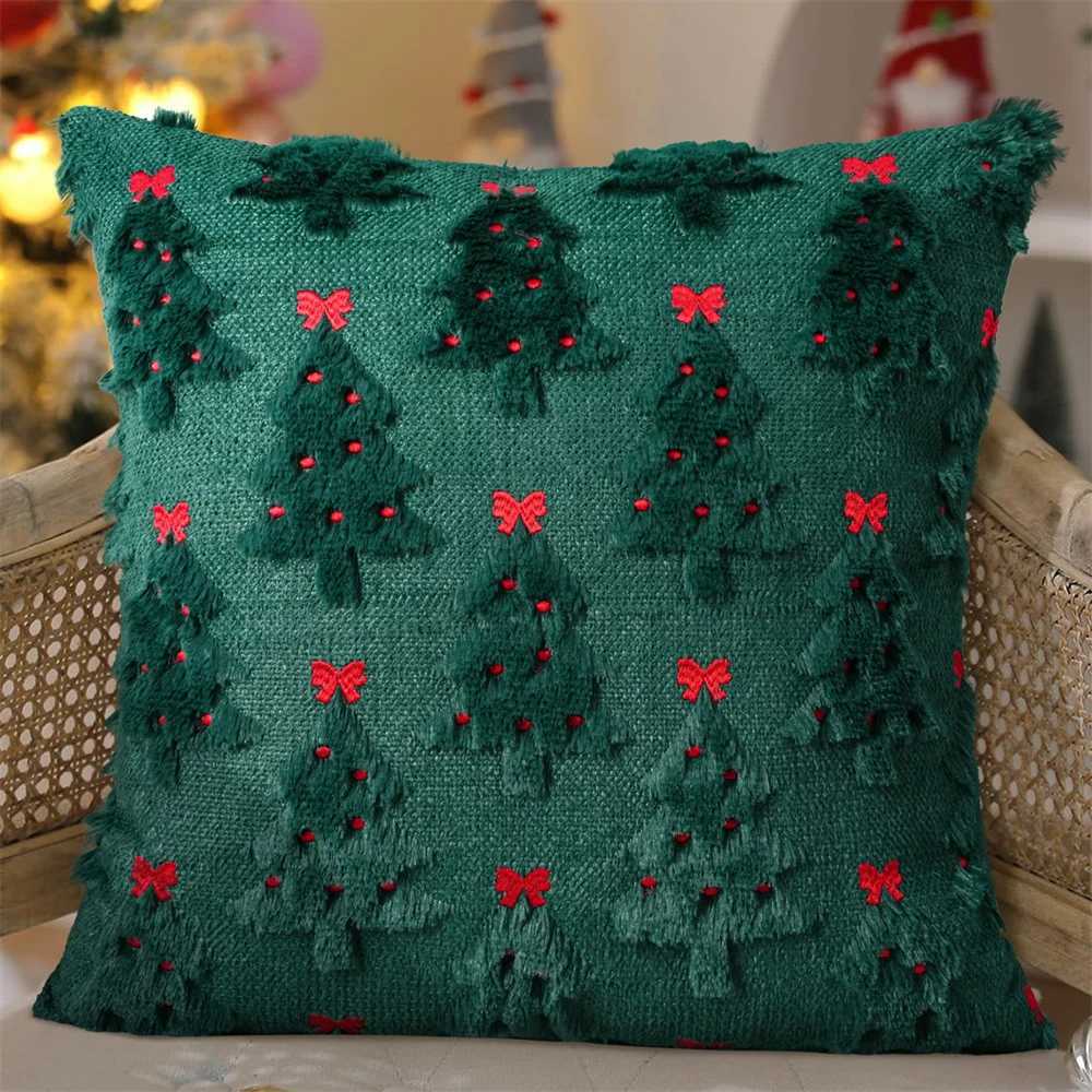 1pc Christmas Decorative Throw Cushion Set - Knitted Christmas Tree/Christmas Santa Pattern for Living Room Sofa Cushion Cover Y251105