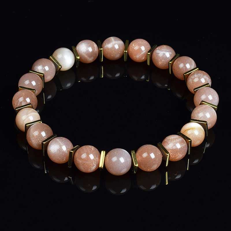 Grey Labradorite Beads Natural Stone And Golden Hematite Square Slice Moonstone Men Women High Guality Jewelry C251105