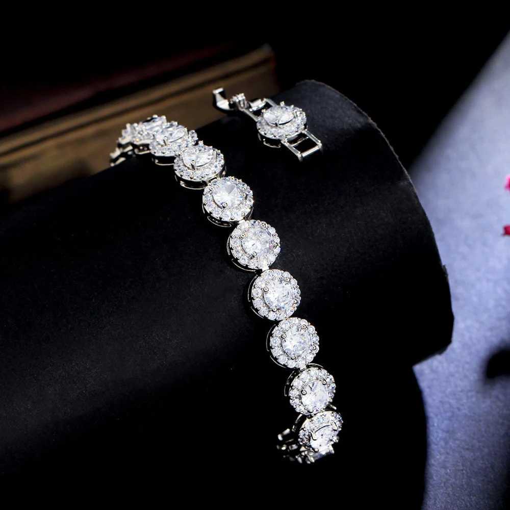 ThreeGraces New Shiny White Cubic Zirconia Silver Color Tennis Link Chain Engagement Bracelet for Women Wedding Jewelry BR227XJ251105