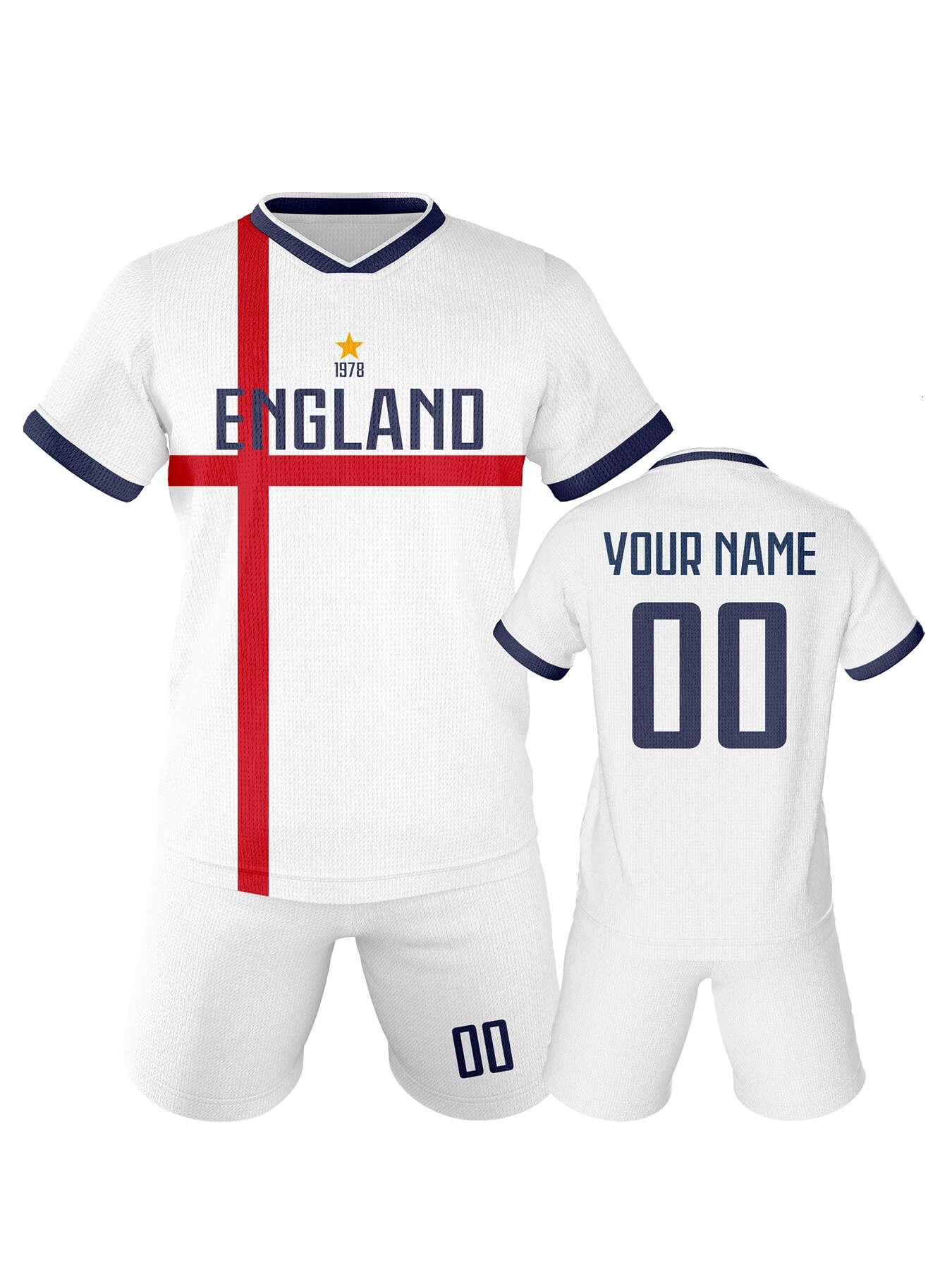 Custom England Soccer Jersey Printed Name Number Sports Kids Team Training Uniform Personalized Football Jerseys Tracksuit