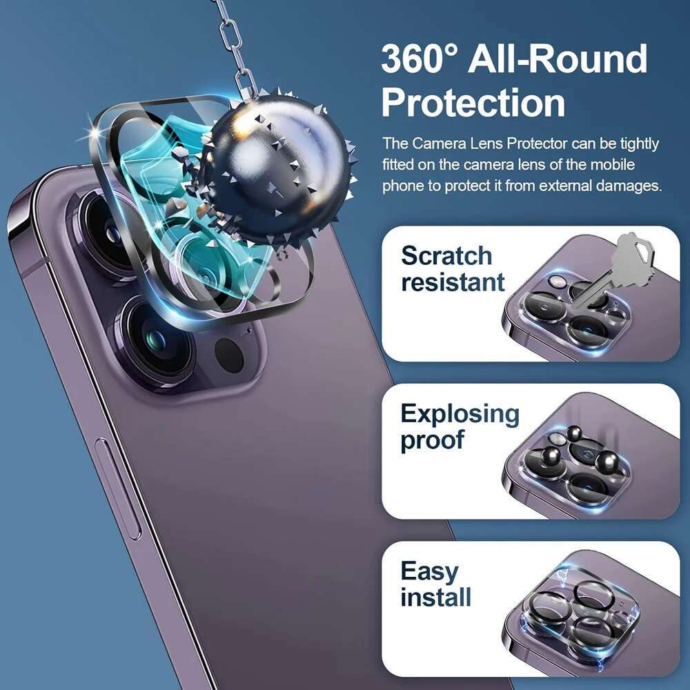HD Screen Protection For iPhone 16 15 14 12 11 Max Tempered Glass iPhone15 Pro Camera Lens Film iPhone16 Plus 13 Mini