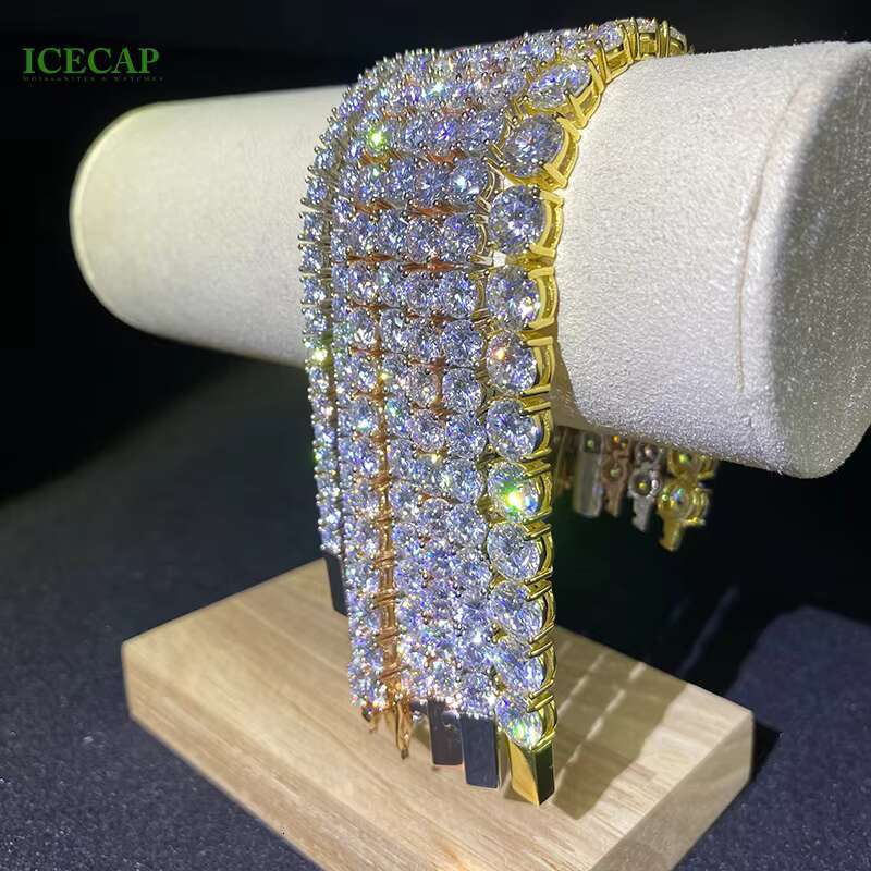 Hip Hop Jewelry Bracelets Silver Plated 925 Sterling Silver 4mm 6mm 8mm VVS Diamond Moissanite Tennis Chain Bracelets