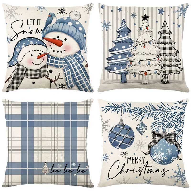 45cm Christmas Decorations Christmas Cushion Cover Pillowcase 2024 for Home Ornament Xmas New Year Christmas Decor 2025 home Y251105