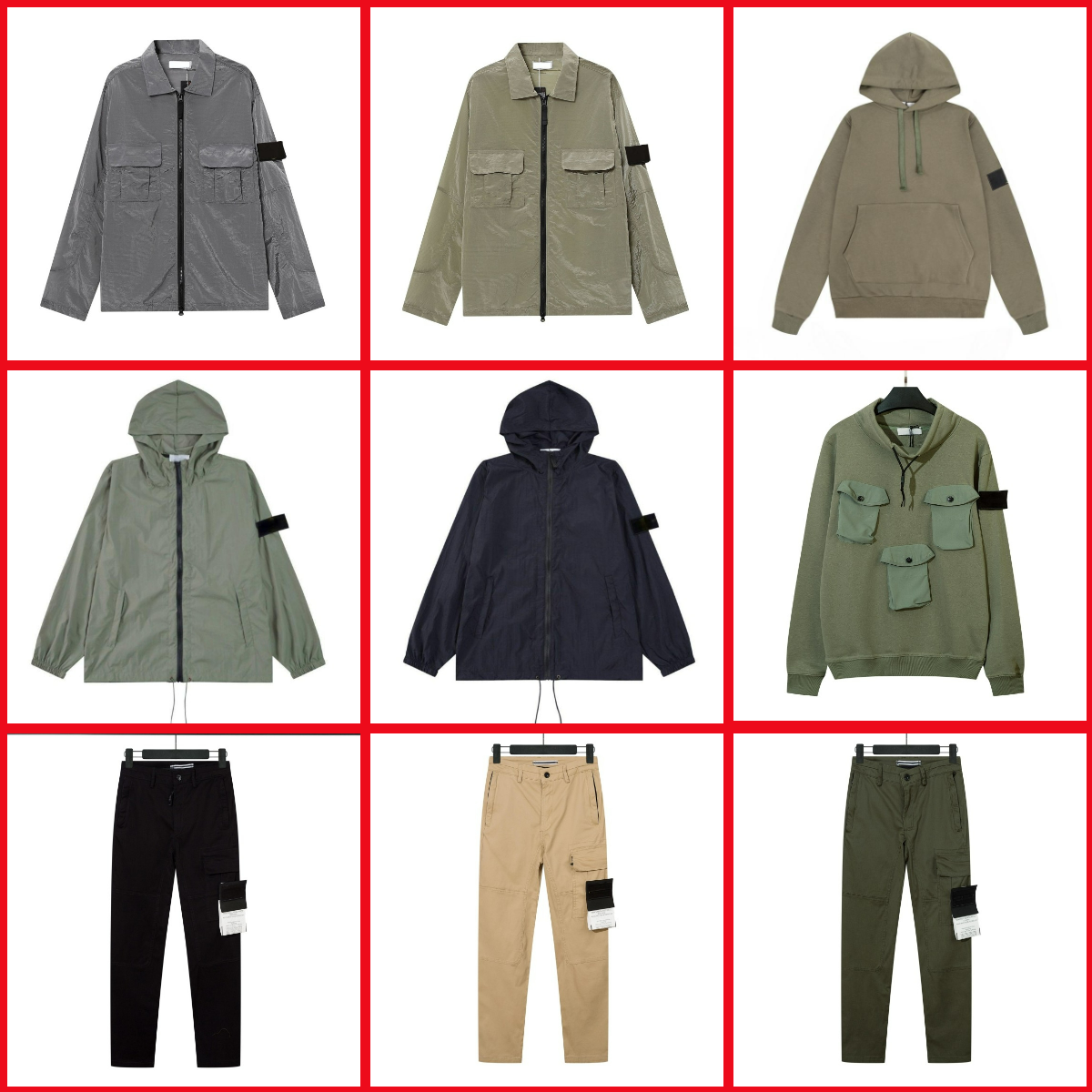 Men's stone jacket cargo pant hoodie jumper zip up hoodie sweatshirt Topstoney Spring Compass Badge Sleeve Patched Stones Pocket Coat Streetwear Windbreaker