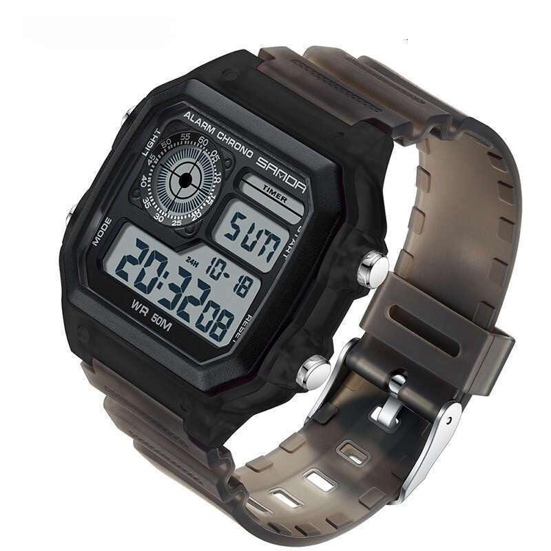 DHwatches Sanda Brand Square Wristwatch Swimming Waterproof Alarm Night Light Men's Student Korean Version Simple Fashion Sports Watch