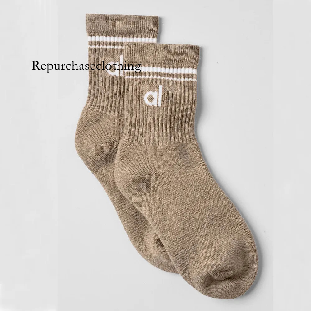alosocklys socks designer high quality 5a Female Men's Breathable Short Ankle Elastic Solid Color Quality Cotton Unisex Looped High Street Sports Yoga socks 3bf