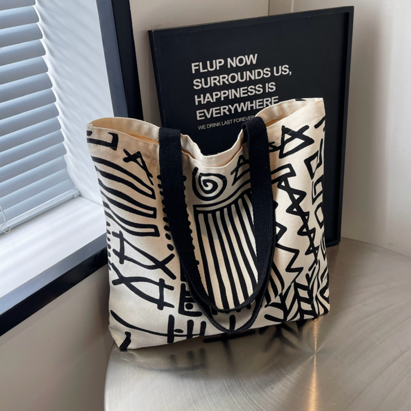 Canvas Bag with Niche Large Capacity Student School Handbag Commuting Tote Single Shoulder Canvas Bag 251104