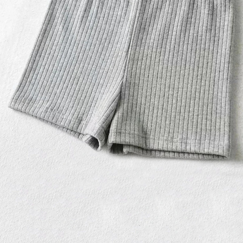 Womens casual high waisted cotton sports shorts comfortable thin solid yoga Aline summer simple running slim fit knitted long legs 250401