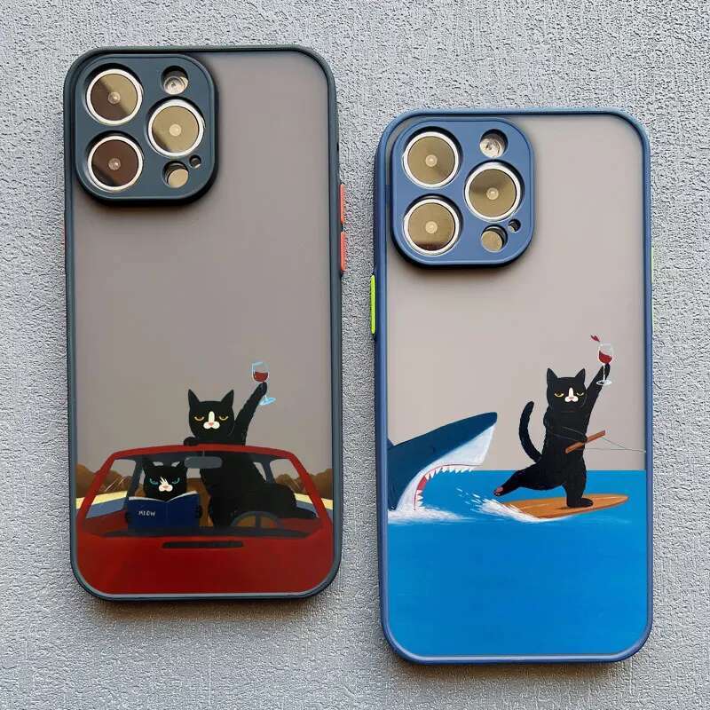 Funny Cat Daily Life Phone For 11 Case iPhone 12 14 Mini 16 13 15 Pro Max 7 8 Plus XR XS X Shockproof Covers