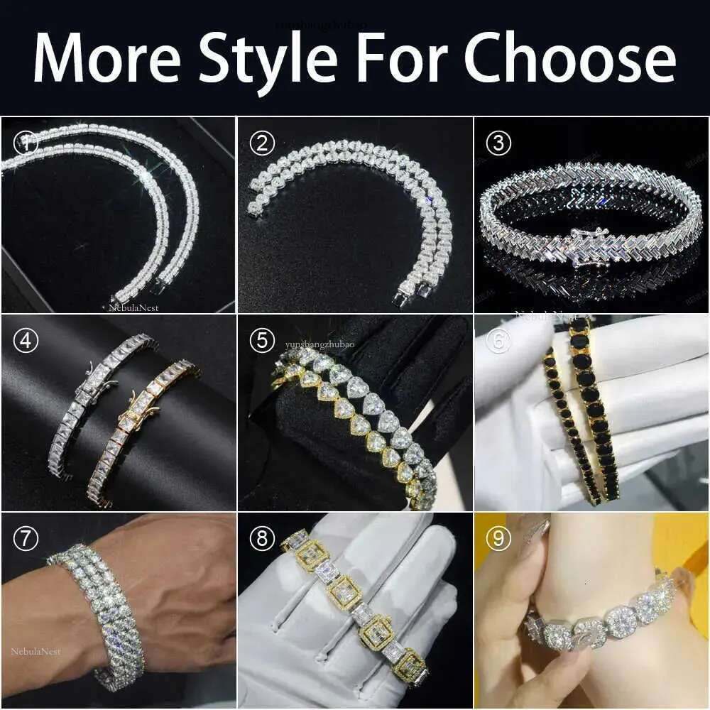 IGI GIA Certified Lab Grown Dia 10K 14K Solid Gold Bracelet Iced Out 3MM 4MM 5MM Vvs Moissanite Tennis Chain