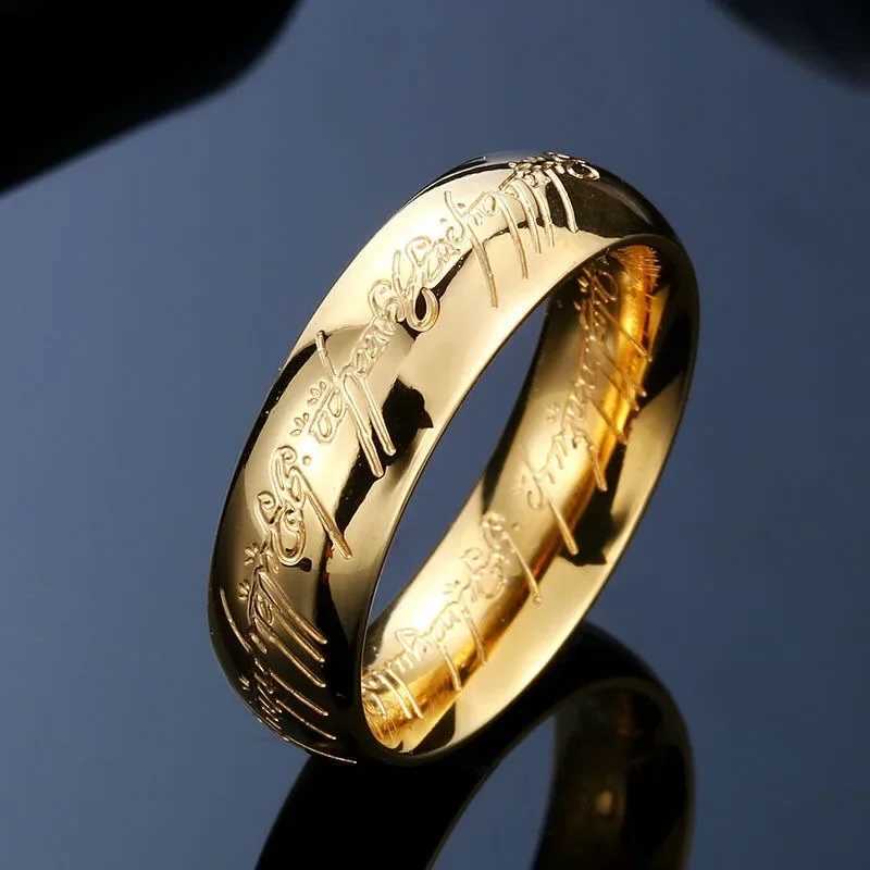 European and American Popular Stainless Steel Lord of The Rings Mens and Womens Non Fading Titanium Steel Trendy Jewelry Z250407