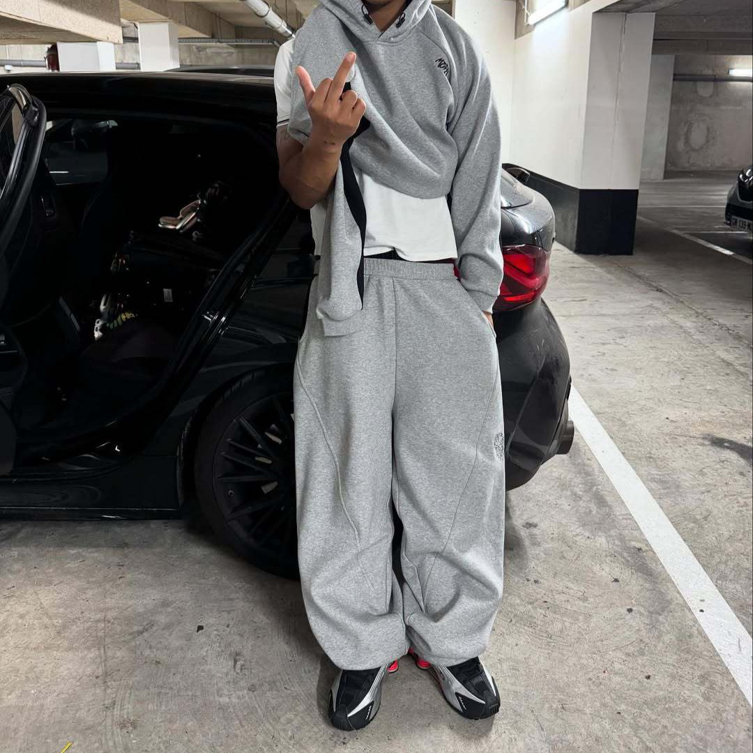 Mertra American Street Hip-Hop Patchwork Embroidered Sweatpants Mens Trendy Loose Hooded Sweatshirt Sports Set 250904