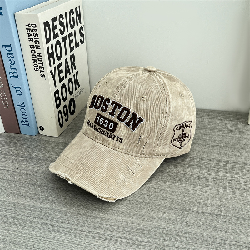 Designer hats retro personalized washed vintage baseball cap embroidered duckbill cap baseball cap for women unisex free shipping adjustable