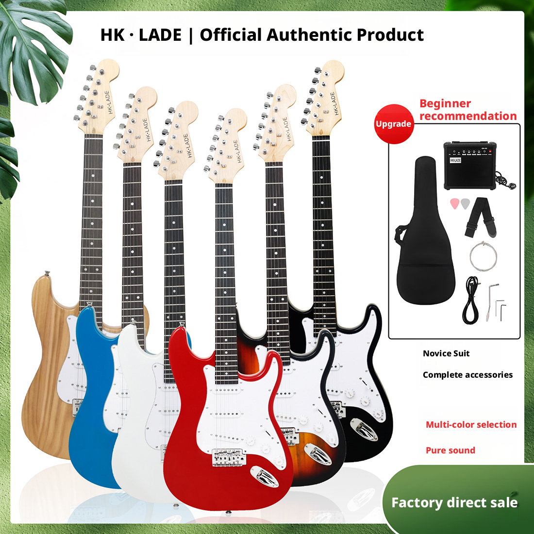 HK LADE New ST-850 ST Electric Guitar with Rosewood Fingerboard - Complete Starter Kit (Amplifier, Gig Bag, Strap, Picks, Strings)