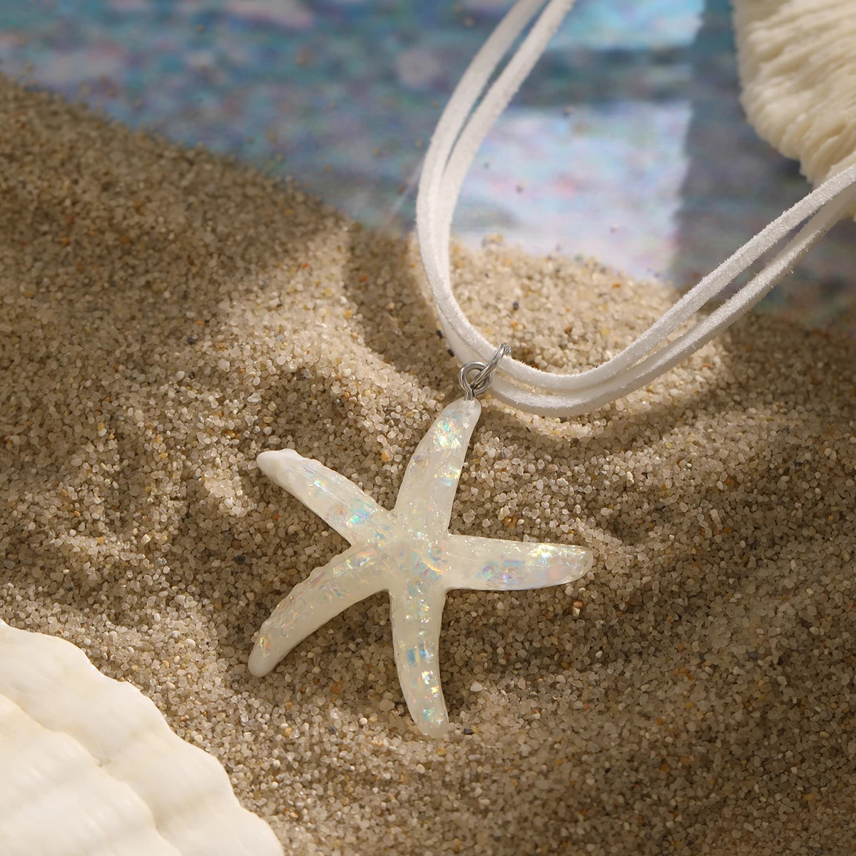 y2k Large Resin Starfish Pendant Necklace for Women Trendy Summer Beach Vacation Jewelry on Neck Fashion Accessories Female 251031