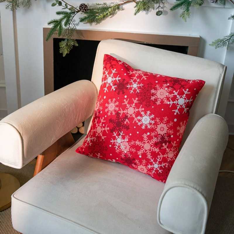 2Pcs 60X60CM Christmas Print Cushion Cover Red and Green Christmas Plaid Pillow Covers Decorative Home Holiday Decor Pillow Case Y251105