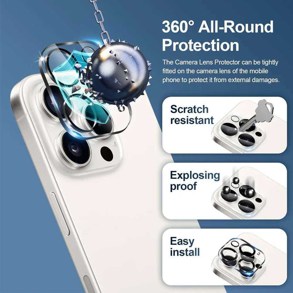 HD Screen Protector 15 14 Pro Max Tempered Glass For 11 12 13 Mini Camera Lens Film iPhone 16 Plus
