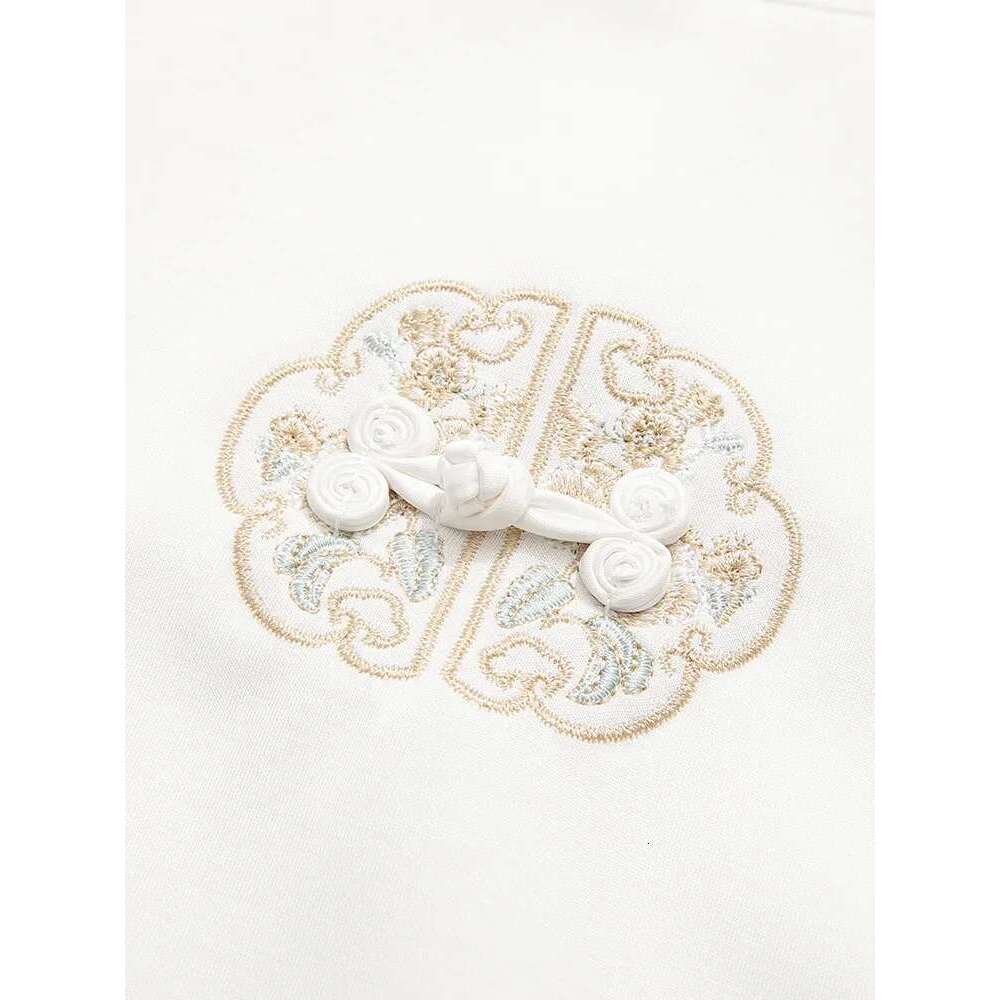 Chinese Style Embroidery Women Short-Sleeve T-Shirts Summer New Soft Basics Slim Blouses Lady