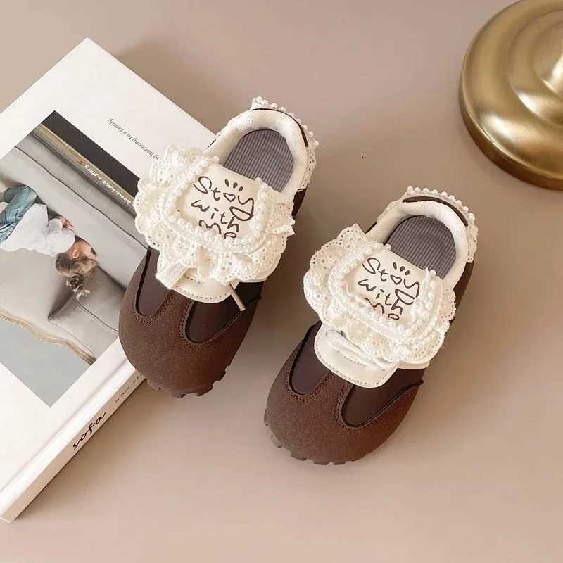 2024 Children Casual Shoes for Girls Autumn New Fashion Elegant Lace Soft Bottom Anti-slippery Versatile Daily Chic Sports ShoesT251105