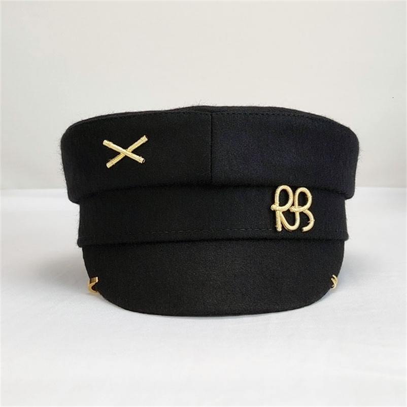 Earring Woolen sboy Caps for Women Letter RB Militray Hat Flat Top Cap Casual Gorras Visor Navy Hats 251104