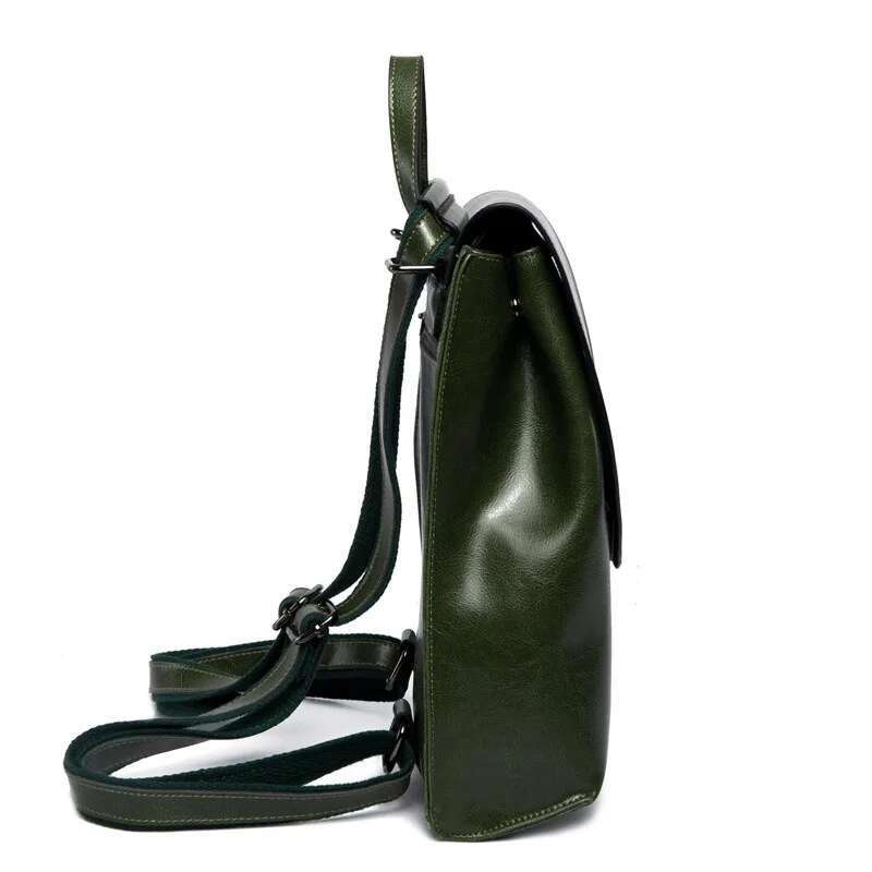 Backpack Backpack 2024 New European-American Style All-Match Leather Women's Bag Fashion Oil Wax Cowhide Schoolbag Women