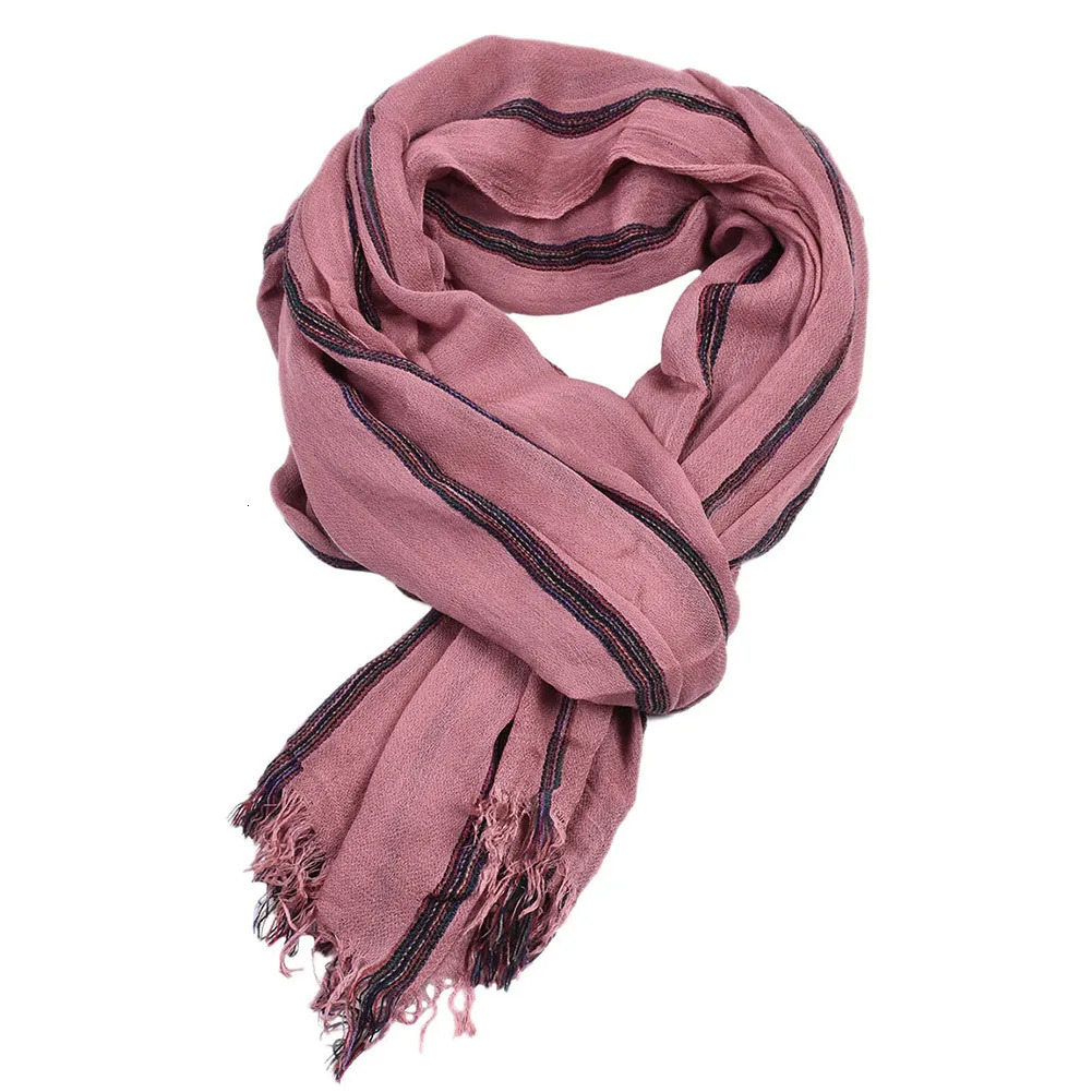 Cotton Linen Striped Men Scarf Autumn Winter Mens Scarves Warm Pashmina Neackerchief Male Fashion Shawl Bufandas 250403