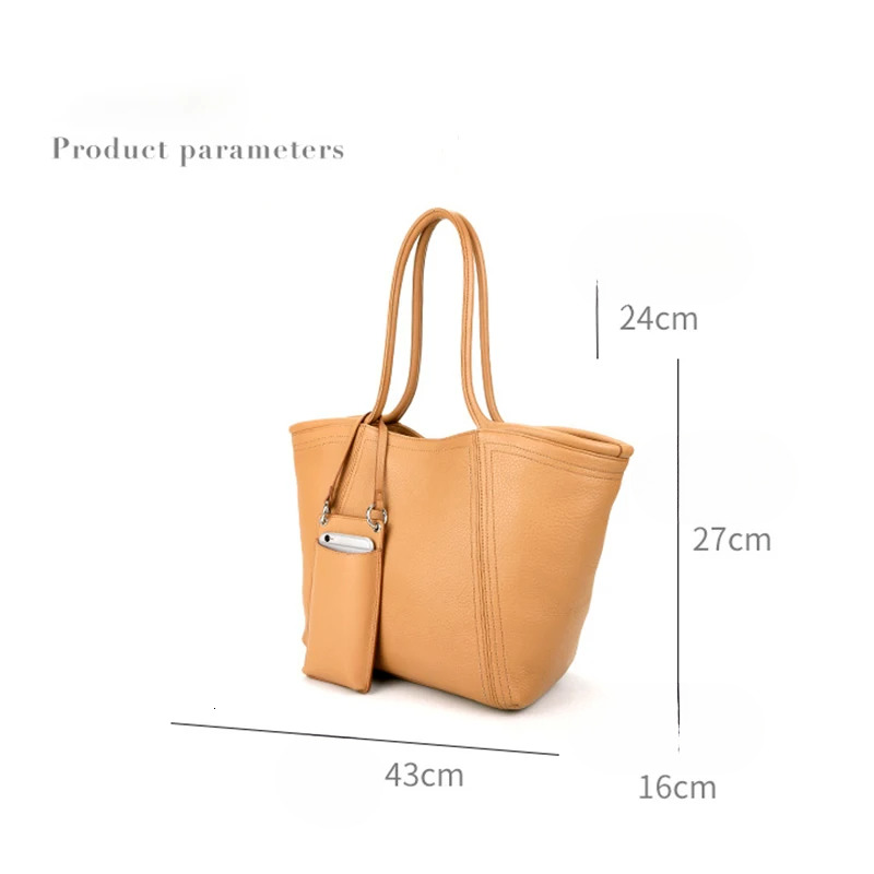 2023 Genuine Leather Women Handbag Cowhide Skin Bag Large Capacity Vintage Mother Shoppers Tote For Travel