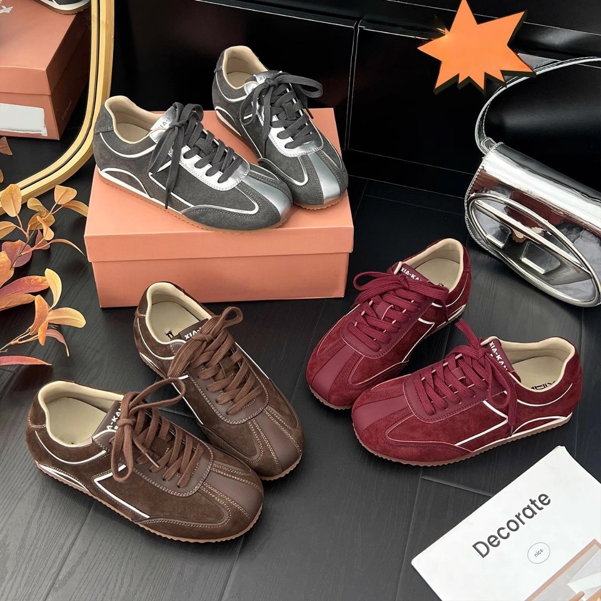 Retro inner heightened flat German training shoes women's 2025 new versatile comfortable round toe lace-up casual Forrest Gump shoes