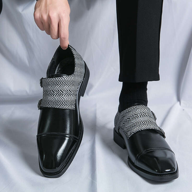 Large men's sizes 38-48, monk shoes, spring and autumn new double breasted business dress leather shoes