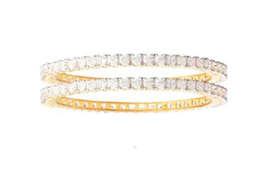 Fashion Indian Bangles Gold Plated White CZ Wedding Bangles for Women Silver Indian Bangles Wedding