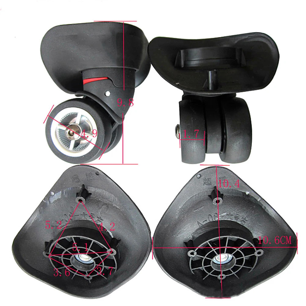 1 Pair Dual Roller Wheels Suitcase Luggage Replacement Casters Swivel Mute For Travelling Bag Travel Suitcase A08 Silent Wheels 251031