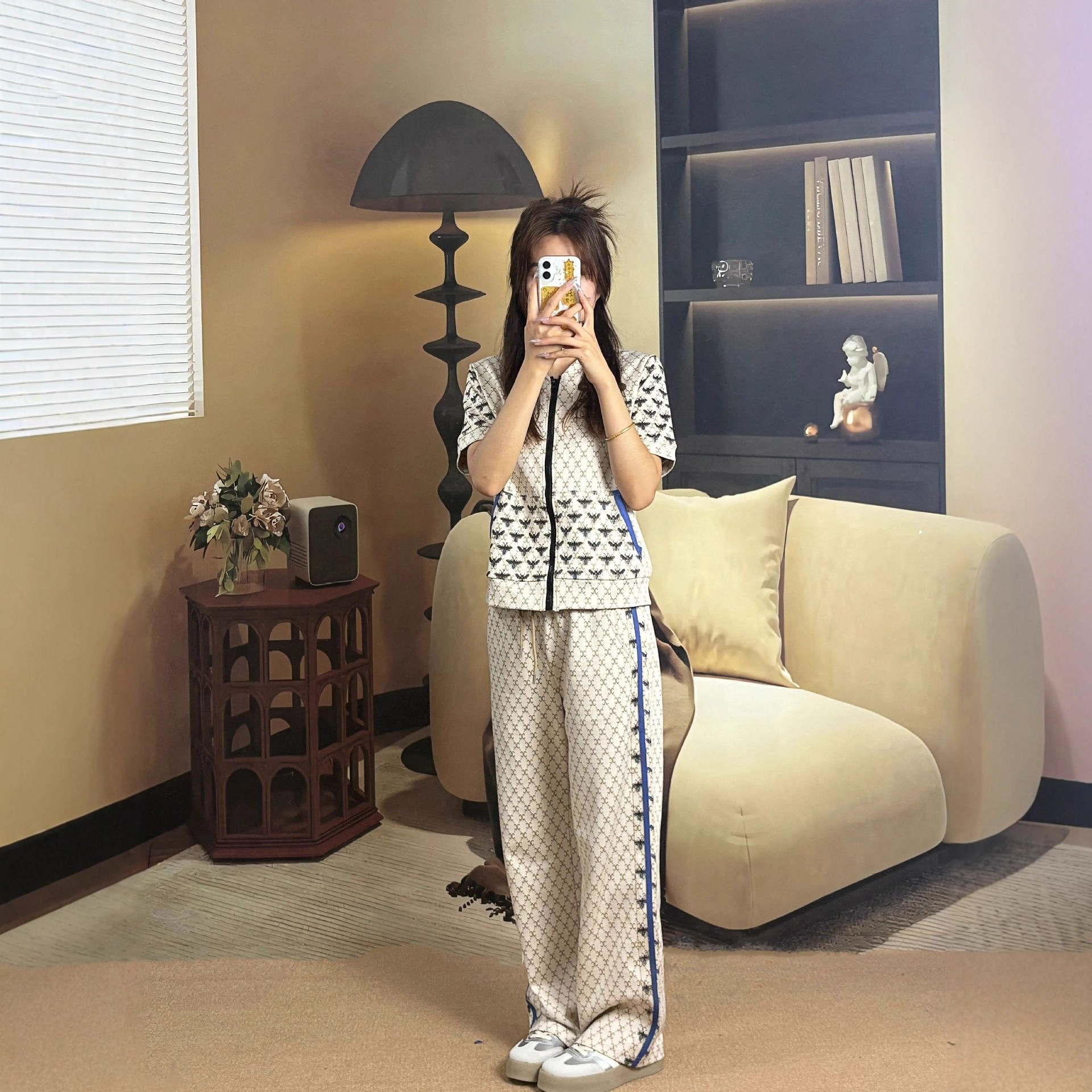 High-End Mom Summer Outfit Short Sleeve T-Shirt Two-Piece Plus Size Middle-Aged Elderly Sportswear Set Youthful Women's Clothing ddmymoon