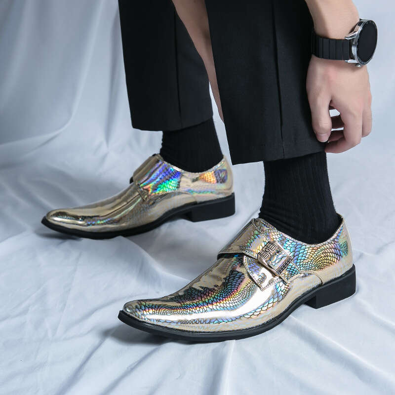 Men's large size, new in sizes 37-46, fashionable pointed casual shoes, trendy Chelsea leather shoes for men