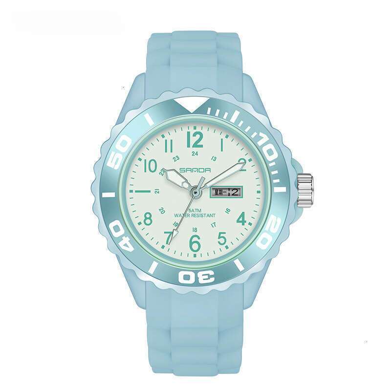 DHwatches Sanda Fashion Casual Sports Simple Personality Night Vision Fluorescent Digital Wristwatch Dual Display Calendar Quartz Watch