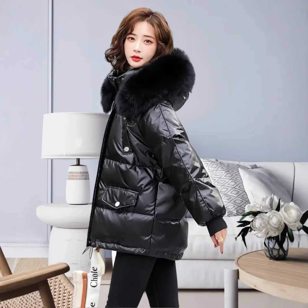 Womens Short Down Jacket Hot Sale of The Season New Korean Style Fashion Bright Loose Warm OuterwearT251105