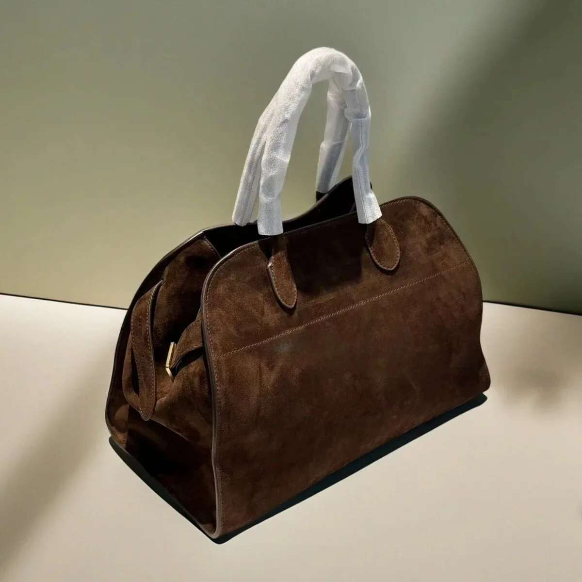 High Quality Margaux 15 Cowhide Handbag Shoulder Margaux15 Soft Genuine Leather Large Capacity Suede Tote Bag