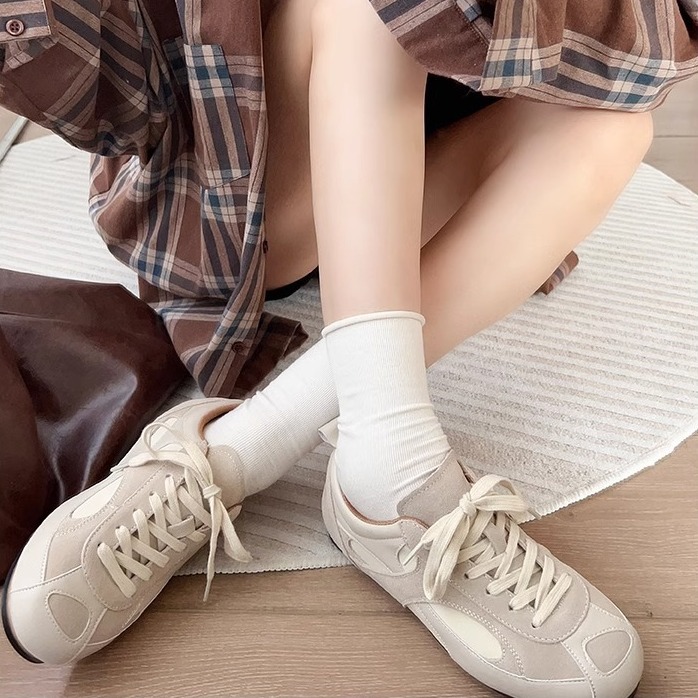 Maillard Retro Forrest Gump Shoes Women's Autumn New Fashion Versatile Flat Lace-up Athleisure Training Shoes