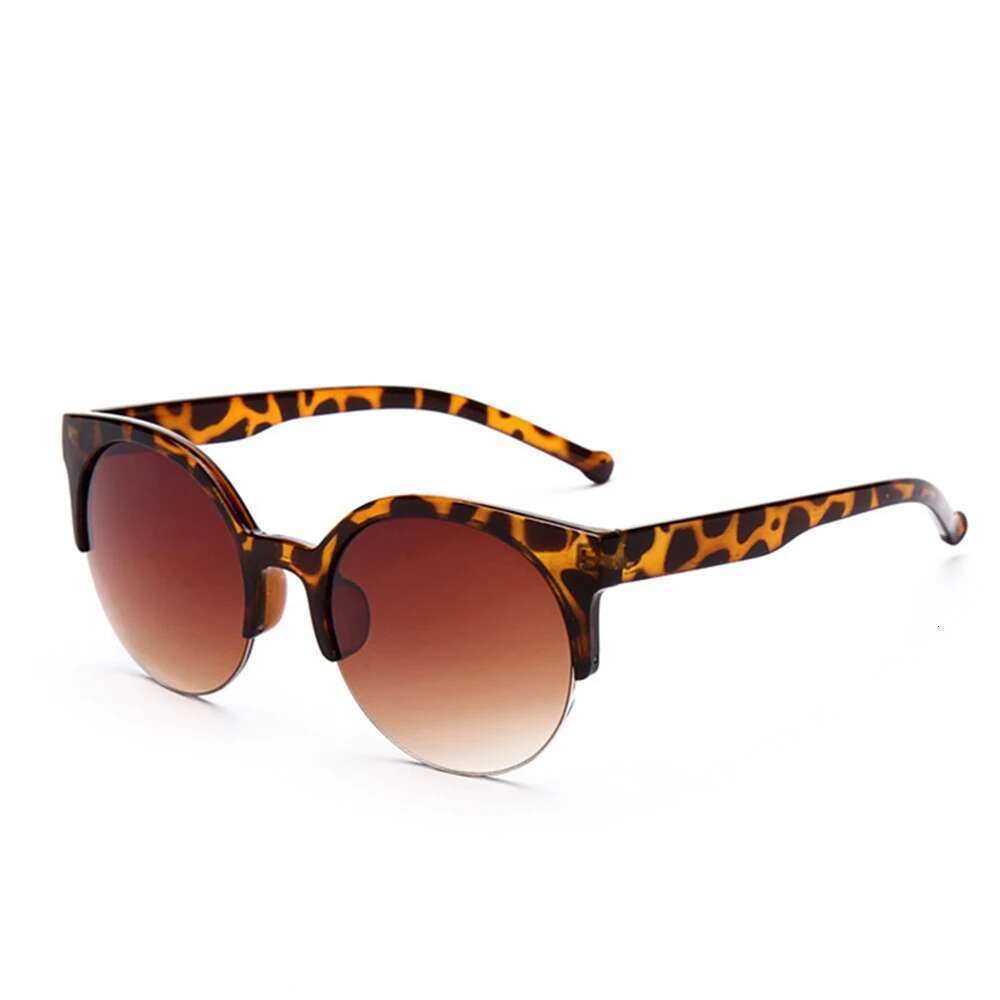 Retro Vintage Cat Eye Half Frame Women Sun Anti-UV Sunglasses Female Travel Party Glasses 2024 New