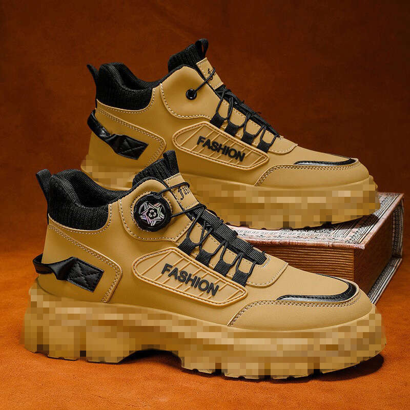 2025 Autumn Men's Mid-Top Casual Sports Outdoor Hiking Waterproof Non-Slip Height-Increasing Martin Boots