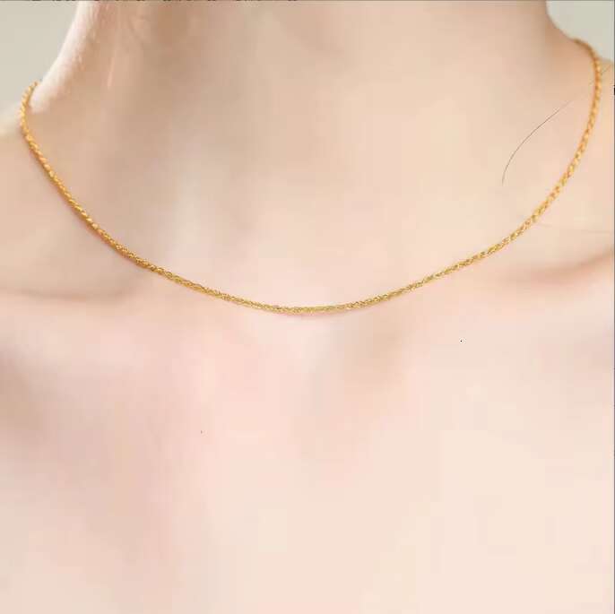 Bulk Sale Twisted Link Rope Chain Solid Gold Jewelry Gold 18k Real Au750 18k Real Gold Chain Jewelry 18k Rope Chain