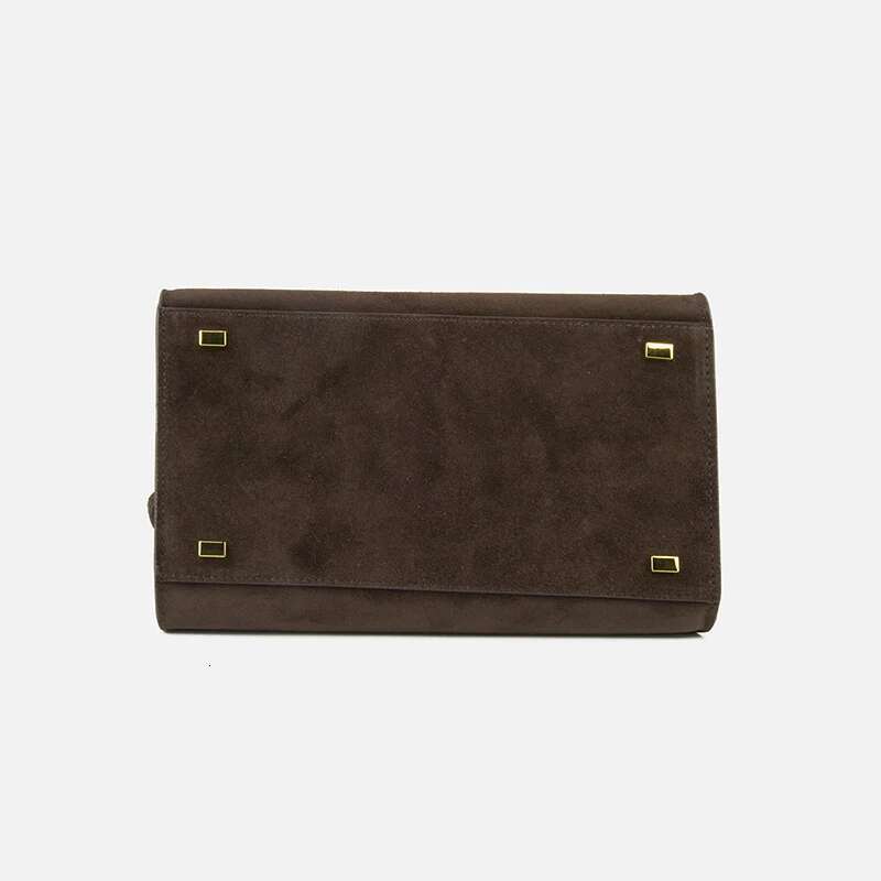 Donna-In Genuine Suede Commuter Tote Bag For Work Travel Real Cow Leather Handbag With Removable Shoulder Strap